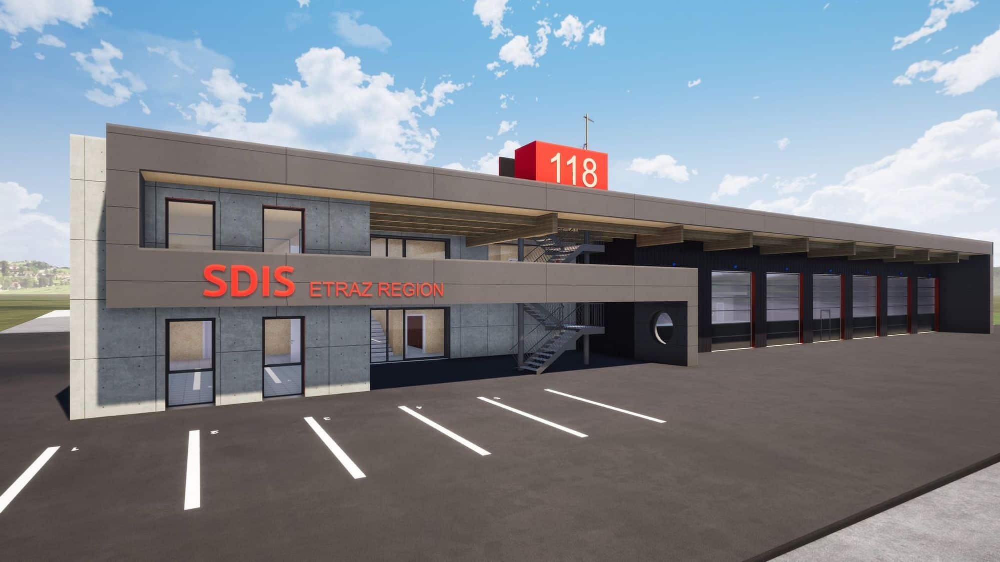 La nouvelle caserne devrait voir le jour courant 2021 sur le site En Chetry, à côté de la déchetterie intercommunale. Egger-architecte