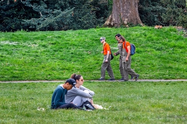 Patrouilles dans les parcs, livraison pour des personnes âgées, travail dans les unités de soin: la Protection civile assure diverses missions de soutien dans la lutte contre le coronavirus. Image: Magali Girardin